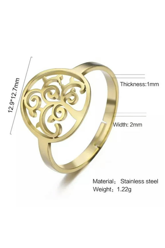 Viking Tree Of Life Ring Talisman Amulet Adjustable Stainless Steel Finger Rings