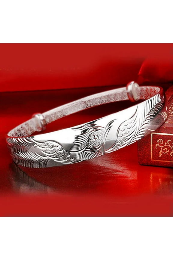Vintage 925 Silver Phoenix Bangle Bracelet Womens Jewellery Gifts Accessories