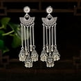 thumbnail image 1 of EOEMY Vintage Boho White Gemstone Drop Long Earring Gold Dangle Earrings Women Jewelry-Silver-7, 1 of 3
