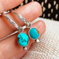 thumbnail image 1 of EOEMY Vintage Ear Hook Women Earrings 925 Silver Turquoise Wedding Dangle Drop Jewelry-#7, 1 of 2