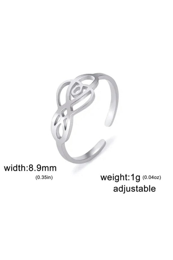 Vintage Irish Celtics Knot Ring Stainless Steel Open Finger Rings Amulet Jewelry