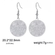 EOEMY Vintage Pentagram Celtic Knot Earrings For Women Stainless Steel Pentacle Round