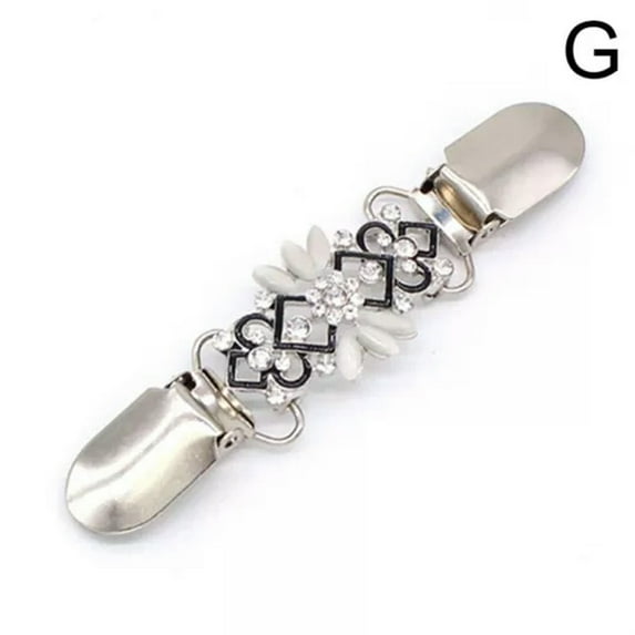 EOEMY Vintage Women Sweater Collar Clip Clasp Shirt Dress Cinch Cardigan Clip Jewelry -G