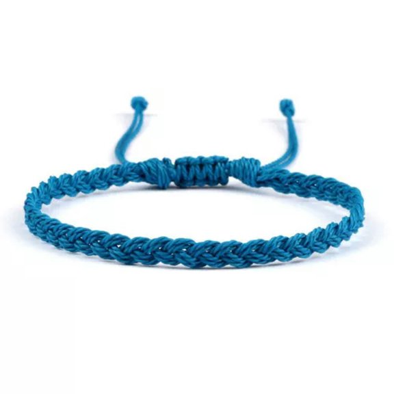 EOEMY Waxed String Bracelet Braided Thread Bangles Handmade Waterproof Knot Bracelets-Royal Blue