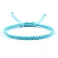 thumbnail image 1 of EOEMY Waxed String Bracelet Braided Thread Bangles Handmade Waterproof Knot Bracelets-Sky Blue, 1 of 9