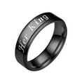 thumbnail image 1 of EOEMY Wedding Anniversary His Queen Her King Printed Style Titanium Steel Couple Ring-Black Her King-11, 1 of 9