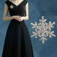 thumbnail image 1 of EOEMY Wedding Silver Plated Snowflake Diamante Brooch Rhinestone Crystal Broach Pin, 1 of 9