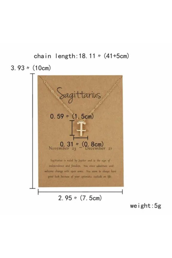 Wholesale 12 Constellation Pendant Necklace Zodiac Signs Women Men Jewelry Gift-Symbol-Sagittarius