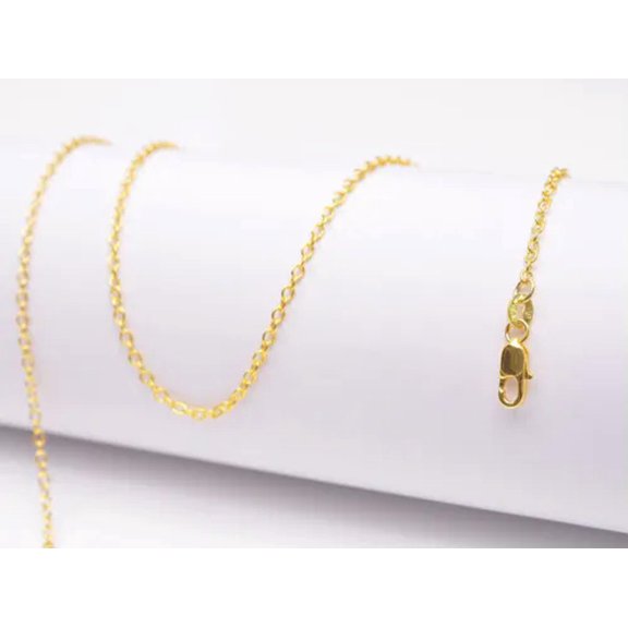 EOEMY Wholesale 16-30Inch 1Pcs 18K Yellow Gold Filled Rolo Chain Necklaces For Pendant-18