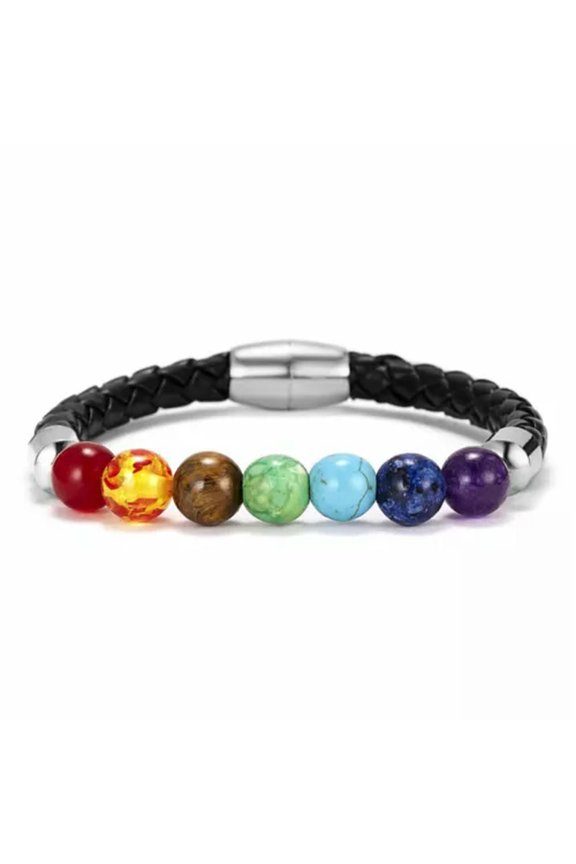 Wholesale 7 Chakra Natural Stone Bracelet Tiger'S Eye Beads Gems Bangle Bracelet-7 Chakra Stone(17)