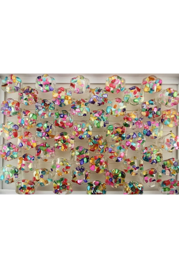 Wholesale Jewelry Lots 32Pcs Charm Colorful Shell Rings Big Resin Lady'S Ring