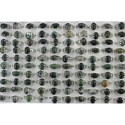 EOEMY Wholesale Jewelry Lots 32Pcs Mixed Lots Natural Stone Women Lady'S Trendy Rings