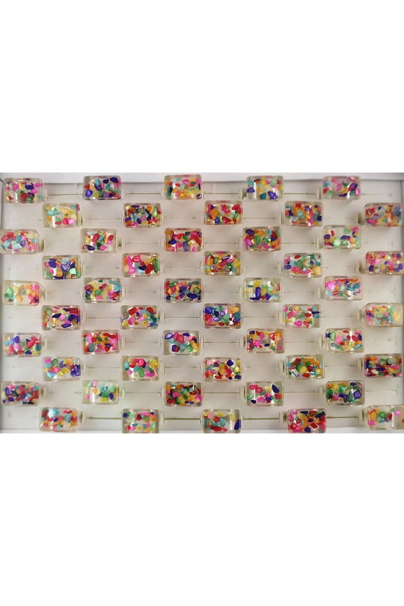 Wholesale Lady Rings 32Pcs Transparent Resin Mixed Charm Small Shell Ring