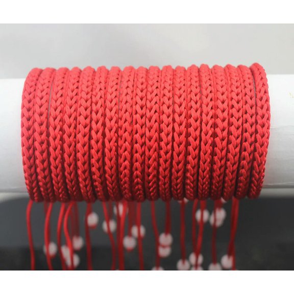 EOEMY Wholesale Lots 32Pcs Red Adjustable Line Weaving Bracelets Round Bead Jewelry