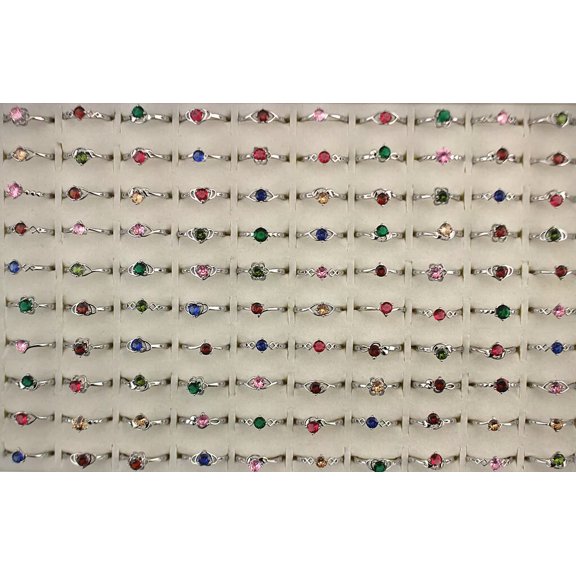 EOEMY Wholesale Mixed Lots 32Pcs Lady'S Charming Round Cubic Zirconia Wedding Rings