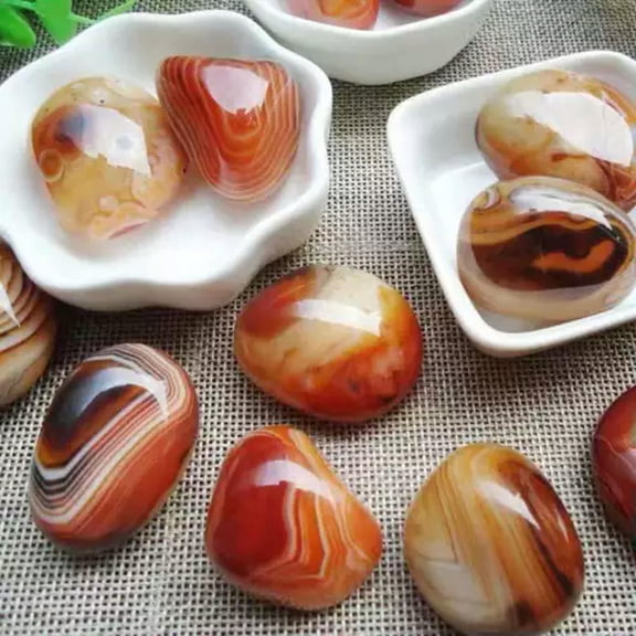 EOEMY Wholesale Natural Silk Banded Lace Agate Quartz Crystal Tumbled Stone Healing-3-4Cm-1Pc