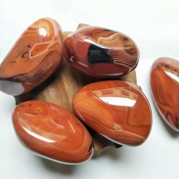 EOEMY Wholesale Natural Silk Banded Lace Agate Quartz Crystal Tumbled Stone Healing-5-7Cm-5Pcs