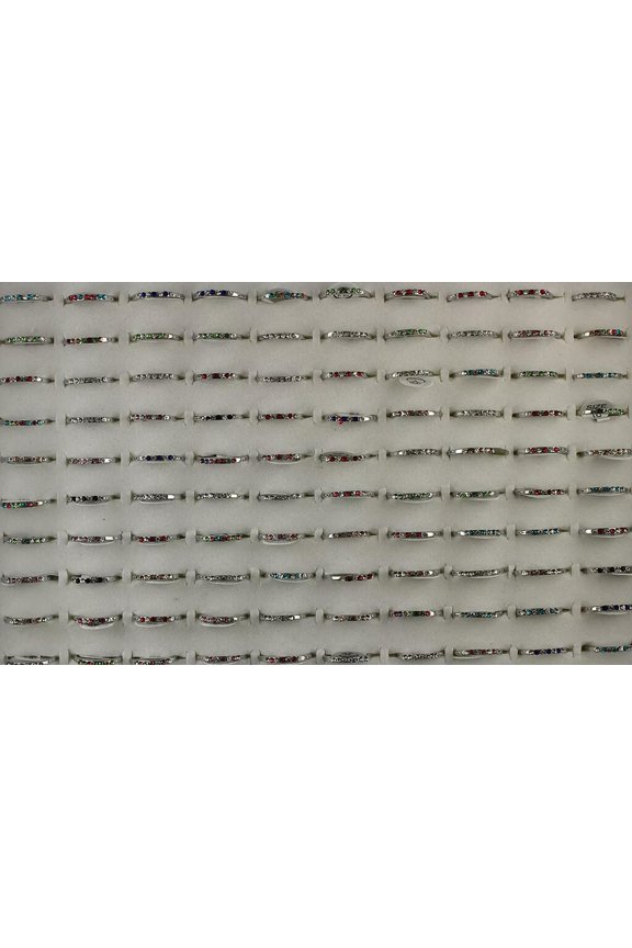 Wholesale Rings Lots 32Pcs Mix Small Clear Filled Rhinestone Lady'S Classic Ring