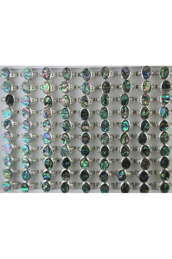 Wholesale Womens Rings 32Pcs Charming Jewelry Oval Shell Silver Plated Ring