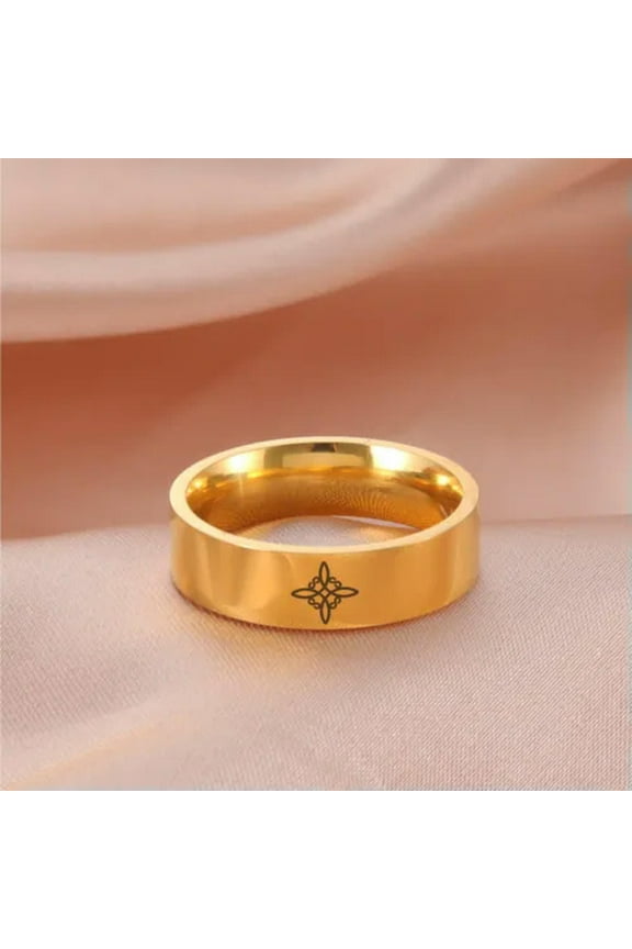 Witch Knot Engraved Rings Stainless Steel Witchcraft Amulet Ring Jewelry
