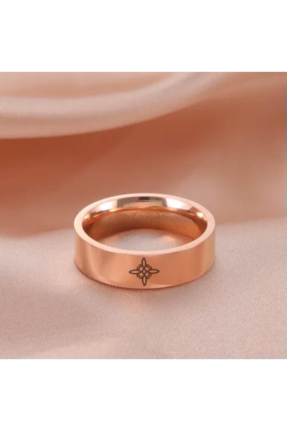 Witch Knot Engraved Rings Stainless Steel Witchcraft Amulet Ring Jewelry