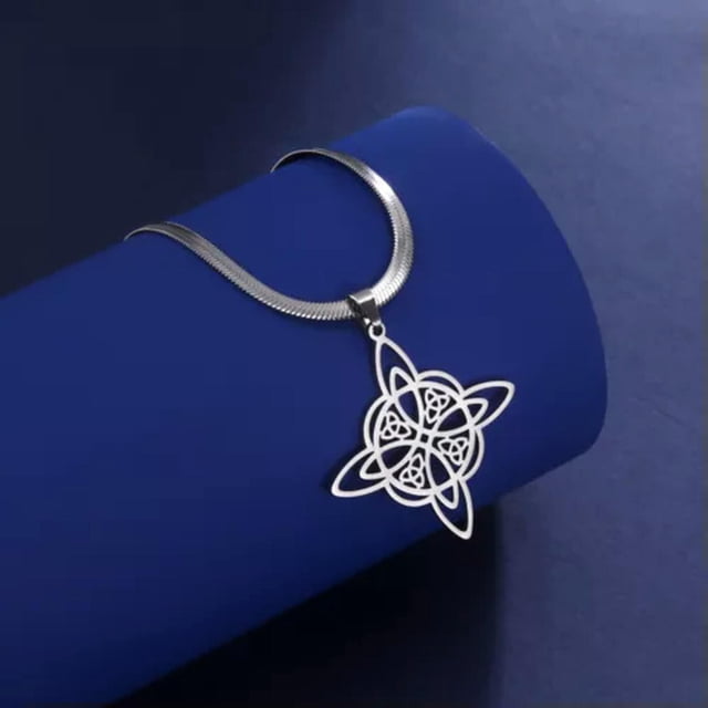EOEMY Witch Knot Snake Chain Necklace For Women Stainless Steel Choker ...