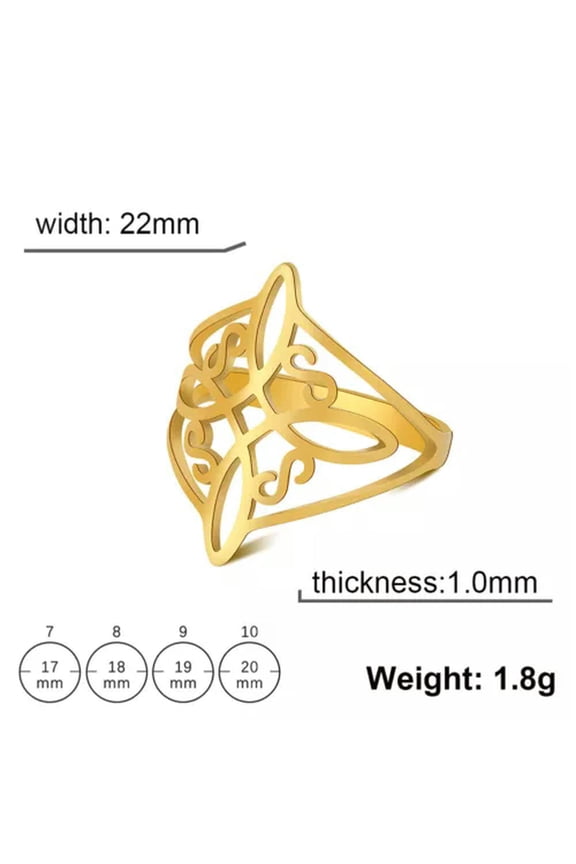 Witch Knot Stainless Steel Ring Celtics Knot Women Rings Good Luck Amulet Gift