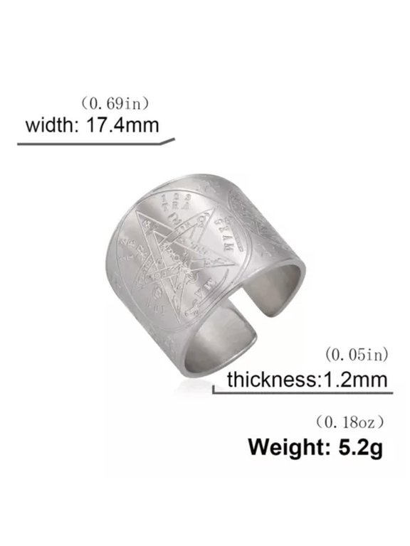Witchcraft Pentagram Tetragrammaton Ring Stainless Steel Pentacle Finger Ring