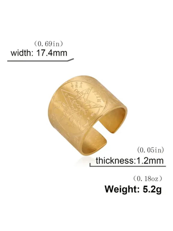 Witchcraft Pentagram Tetragrammaton Ring Stainless Steel Pentacle Finger Ring