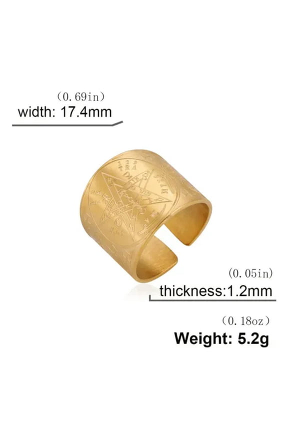 Witchcraft Pentagram Tetragrammaton Ring Stainless Steel Pentacle Finger Ring