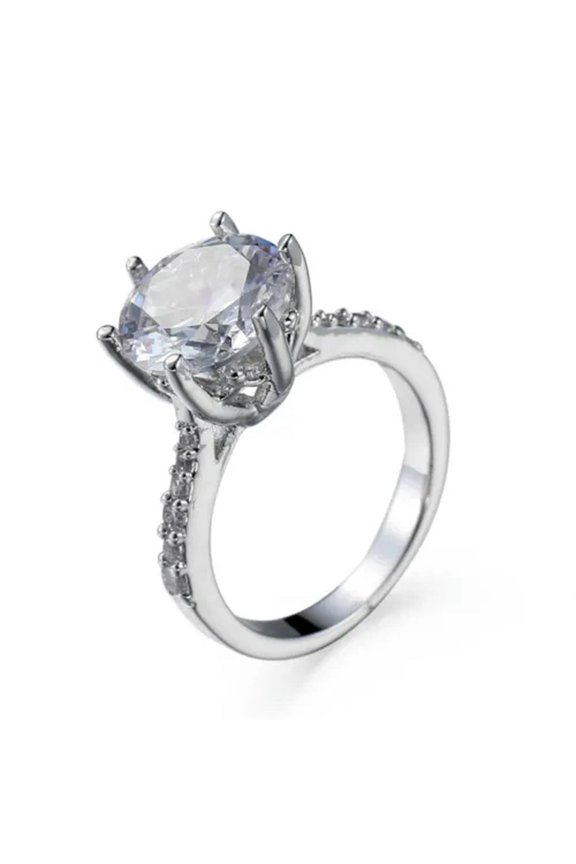 Women Fashion Handmade 5Ct Unique Aaa Cz 925 Silver Wedding Finger Ring Size6-10