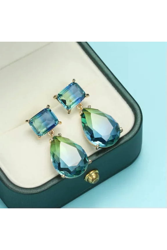 Women Gorgeous 925 Silver Earrings Cubic Zirconia Wedding Drop Jewelry Gifts-#5