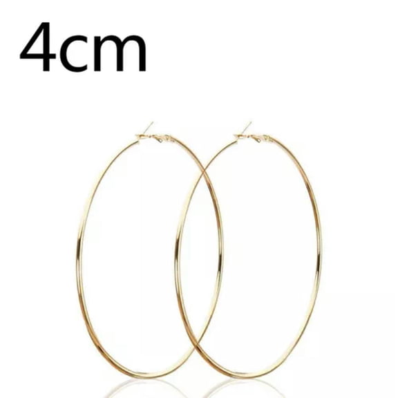 EOEMY Women Large Circle Earring Smooth Big Hoop Earrings Exaggerated Ear Dangle Gift-Gold-10Cm