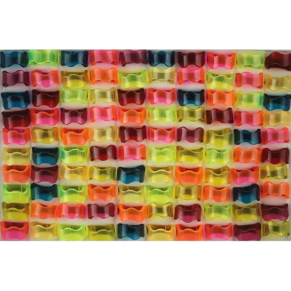 EOEMY Womens Jewelry Wholesale Lots 32Pcs Mixed Color Transparent Resin Luminous Rings