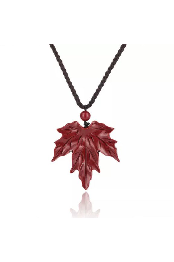 Zl Jewelry Selection - Maple Leaf Cinnabar Pendant