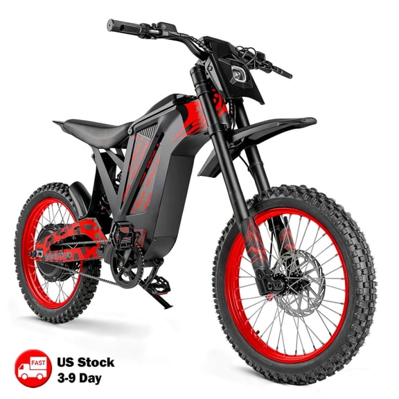 EOEO TWO EX1 3000W Electric Dirt Bike for Adults, 40MPH & 17'' Off-Road tires, 48V 25Ah Battery, 50 Miles Range, Hydraulic Disc Brakes & Dual Suspension, UL2849