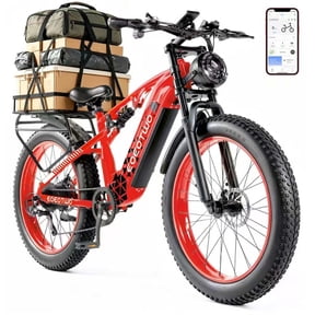 EOEOTWO 26"x4.0 Fat Tire Electric Bike for Adults, 1500W Motor 48V 17.5Ah Battery, Full Suspension Mountain Ebike, 34 MPH Fast E-Bike 60 miles Pedal Assist, UL 2849 Certified