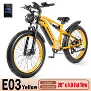 EOEOTWO E03 Long-Range Electric Bicycle, 750W Class 3 Motor, 48V 17.5Ah Removable Battery, 26x4.0 Fat Tires, Dual Suspension, 60-Mile Pedal-Assist Range, 28 MPH