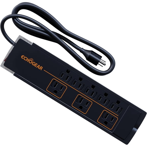 EOGEAR ShockBlocker 8 Outlet Surge r trip - Slim Design Can Power & Protect Your Entire TV, Office, Or Gaming Setup - d Surge Suppressor with 3420 Joules of Protection