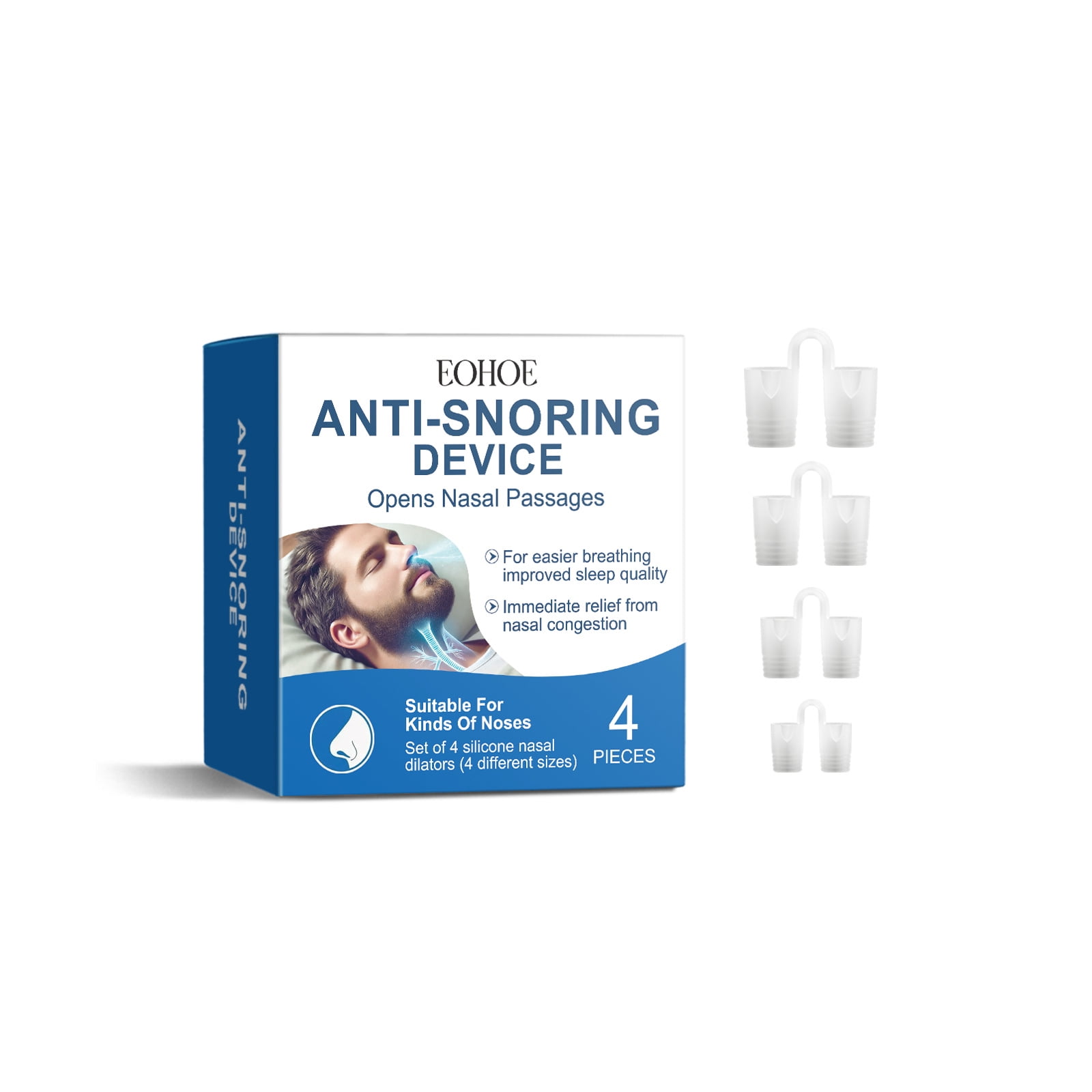 EOHOE Anti-Snoring Device, Home Care Sleep To Relieve Nasal Discomfort Anti-Snoring Silicone Material Care