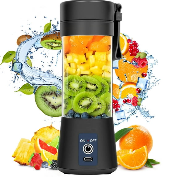 EOIVSH Portable Blender, Personal Blender for Shakes and Smoothies,Mini Blender for Kitchen, Office and Outdoor Sports,Black,12.9 oz