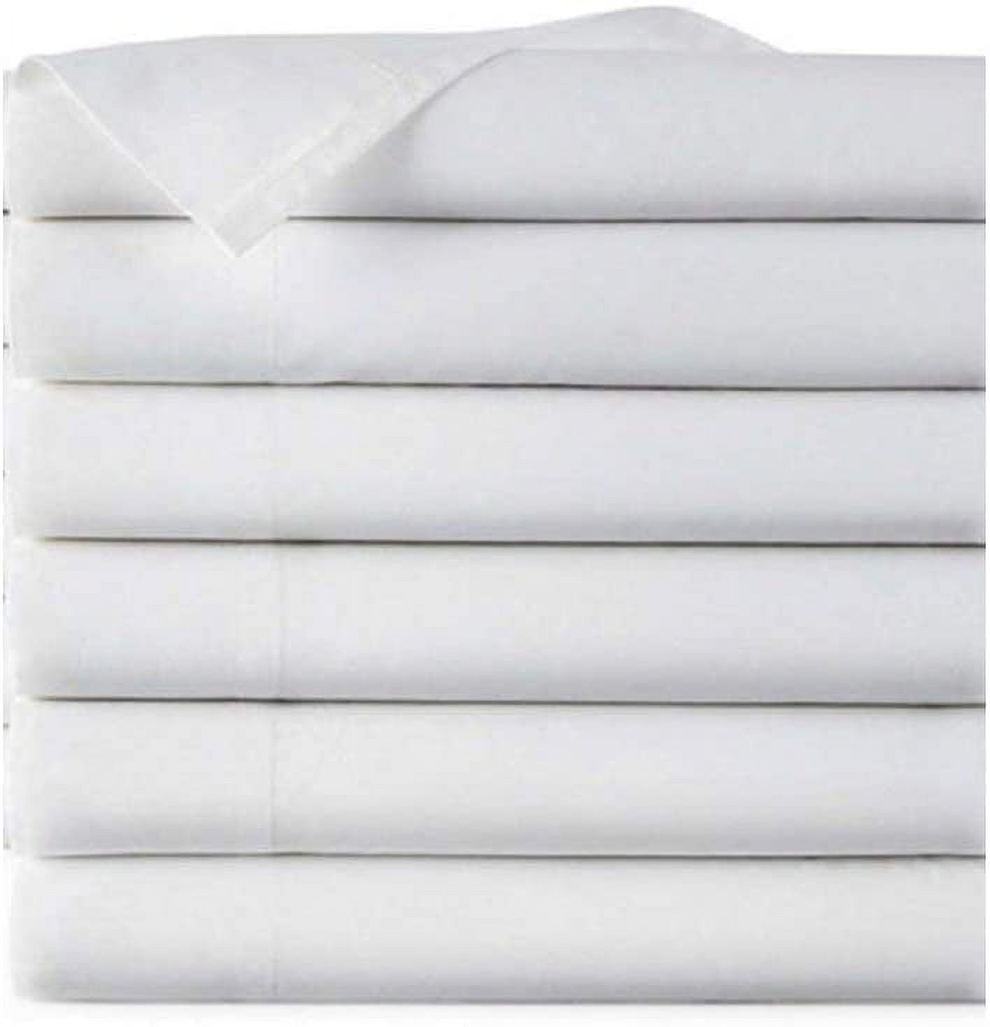 EOM Linens Twin Size Flat Sheets, T180 Thread Count Cotton/Poly, 66x104