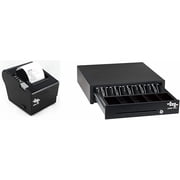 EOM-POS Heavy-Duty Cash Drawer and Thermal Receipt Printer Bundle, 3 1/8 80 mm, USB/Ethernet/Serial, Windows-Compatible