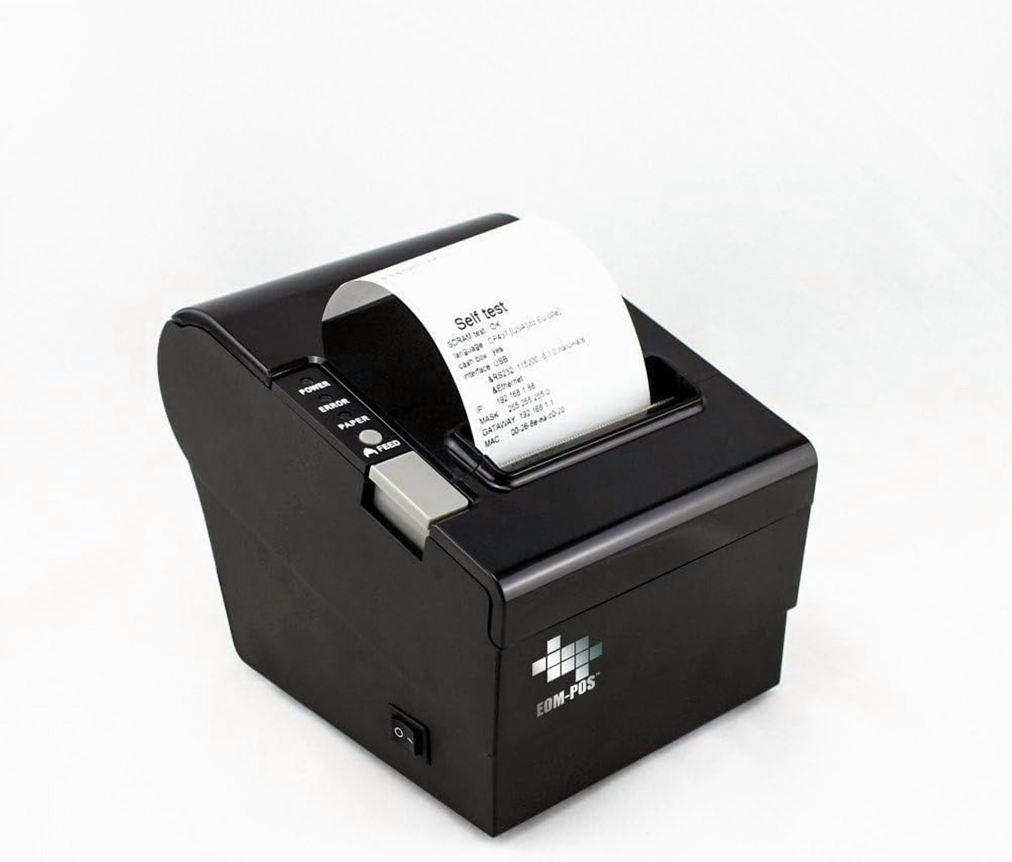 EOM-POS Thermal Receipt Printer, 3 1/8" (80 mm), USB/Ethernet/Serial, Auto Cutter, Windows-Compatible