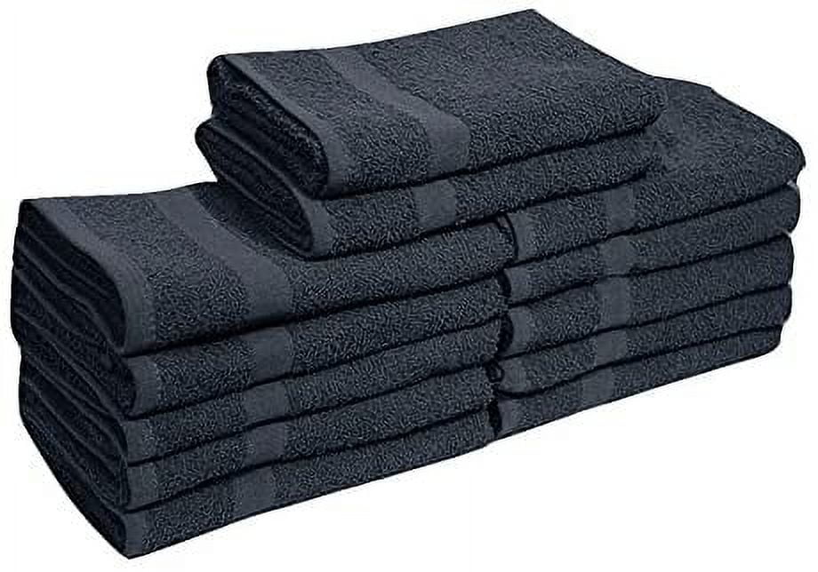 Utopia Towels Confezione 12 Asciugamani In Cotone Per Palestra E Salone – 41x68,6 Cm, Resistenti Alla Candeggina, Morbidi E Asciugatura Rapida – Colore Nero - 4