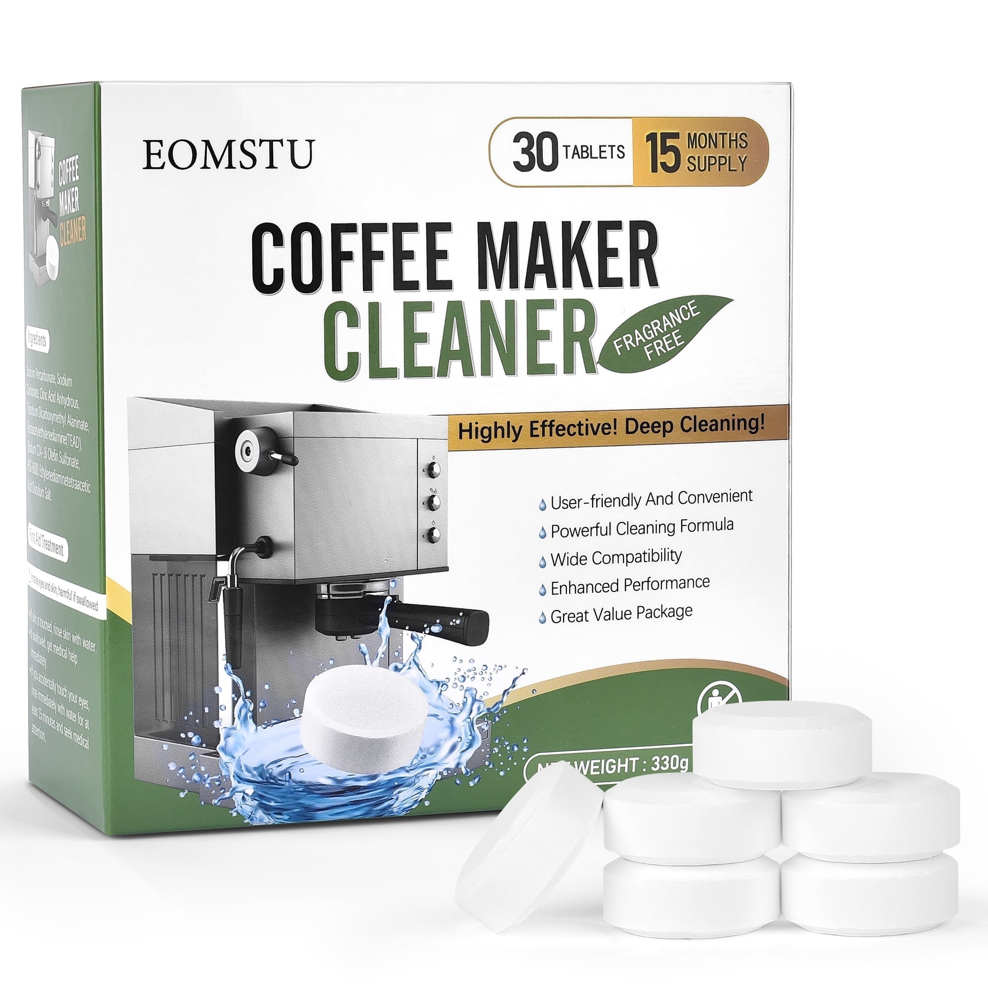 EOMSTU Coffee Maker Cleaner Tablets, 30 Count