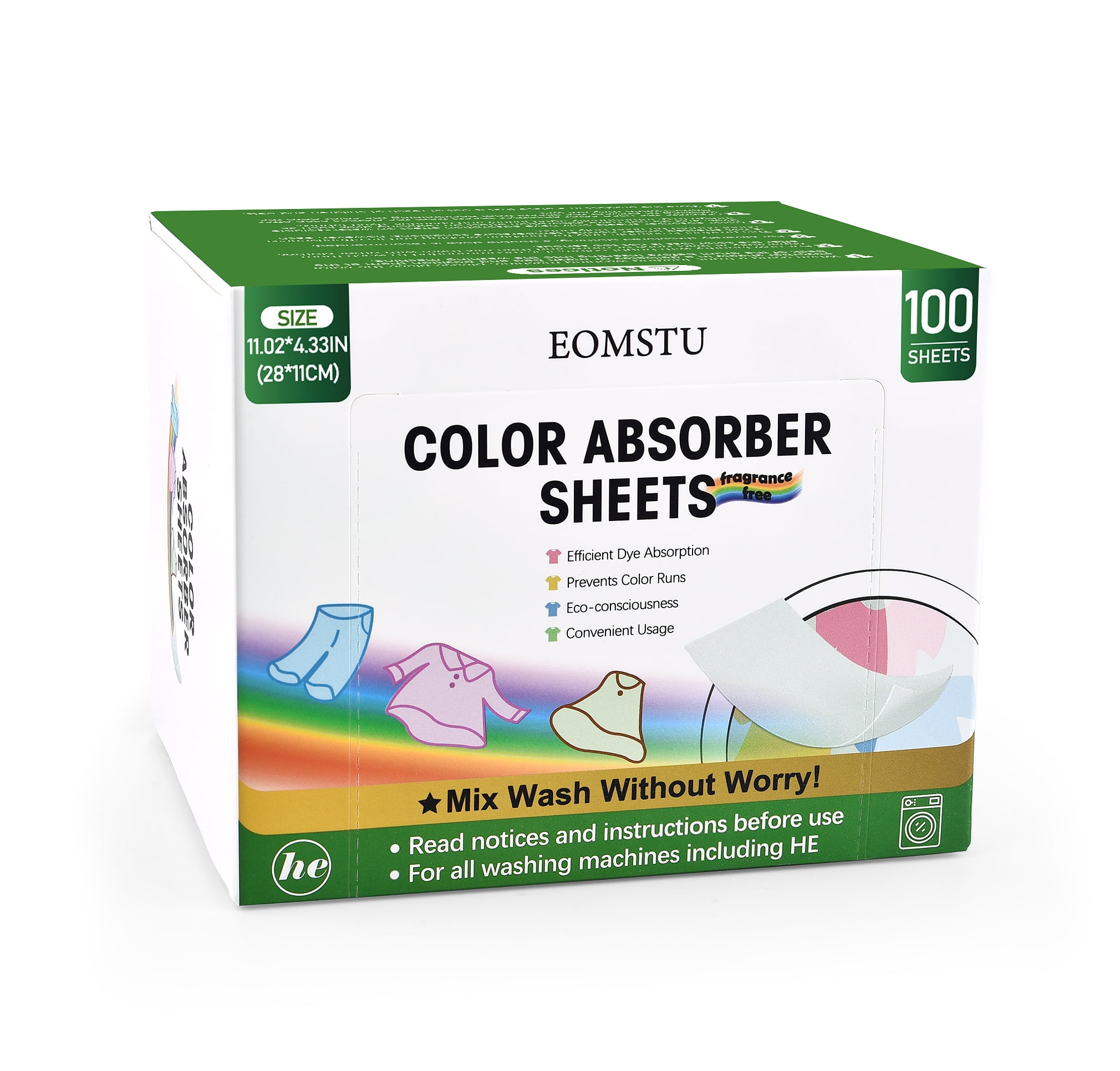 EOMSTU Color Absorber Sheets Unscented Dye Catcher