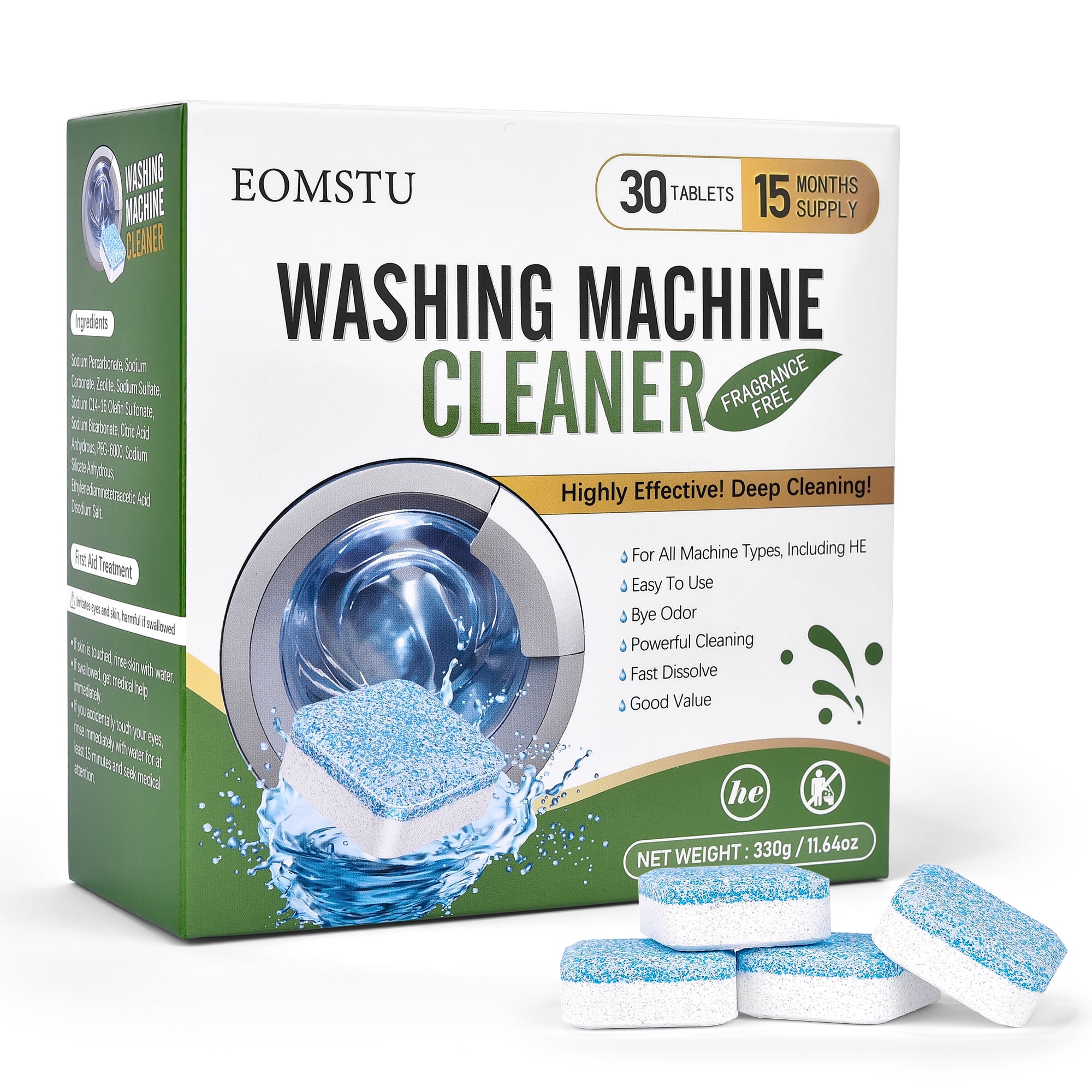 EOMSTU Washing Machine Cleaner Tablets Unscented D