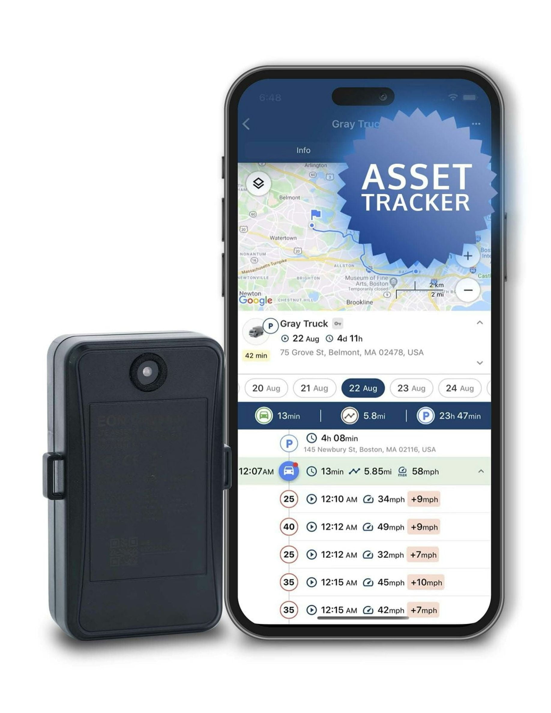 EON Odyssey 18 Month Long-Life GPS Tracker for Vehicles, Assets, Fleet. Hidden Magnetic GPS Tracking Device Track for Years with Single Charge 4G LTE Real Time Tracking Device - Subscription Required