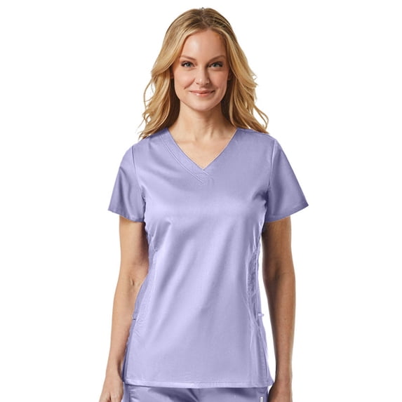 EON Women's COOLMAX® Mesh Panel V-Neck Solid Scrub Top